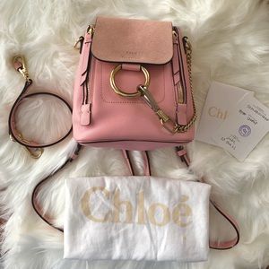 SOLD Chloé Mini Faye Backpack in Ideal Blush.